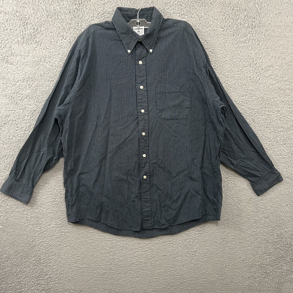 Brooks Brothers Shirt Mens Large‎ Green Purple Plaid Check Sport Shirt Cotton